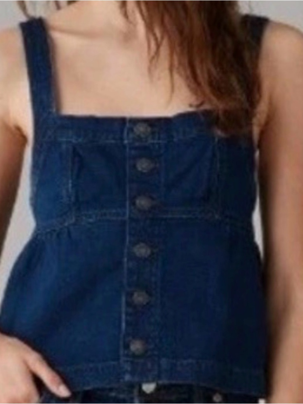 American Eagle Outfitters Dark Indigo Denim Top